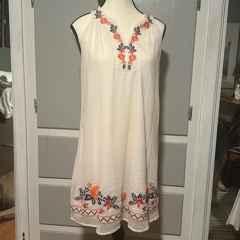 Sleeveless 100% cotton and fully lined dress petite small